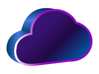 Obraz premium Purple Gradient Cloud Icon with Neon Glow Modern Style