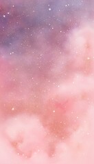Fototapeta premium Ethereal watercolor starfield illustration evokes peaceful wonder across a dreamy cosmic universe