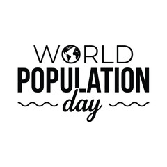 Fototapeta premium World Population Day awareness campaign logo text on white background.