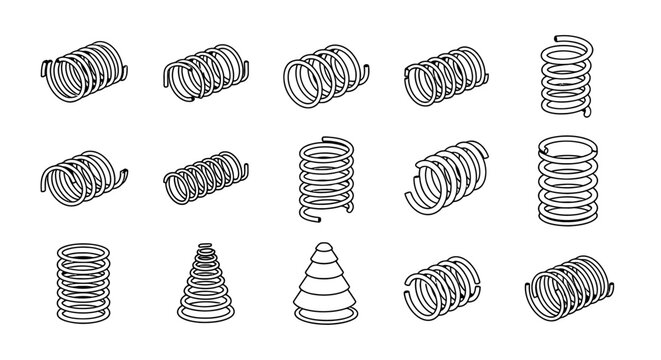 collection of various types of spring coils wire springs and suspension springs