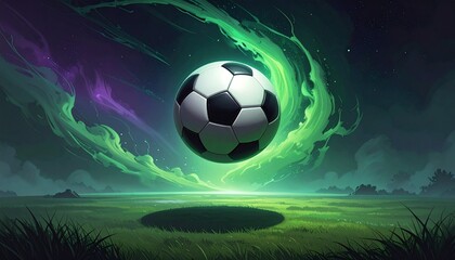 Fototapeta premium soccer ball magical scenery