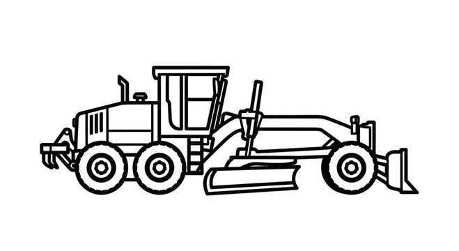 Heavy duty road construction bulldozer vehicle.