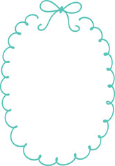 Fototapeta premium Decorative Scalloped Frame with Bow Outline