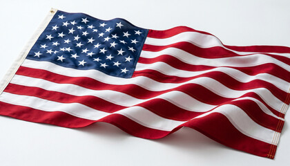 Fototapeta premium Close Up Shot of United States National Flag on White Background