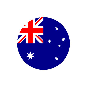 Round vector icon of the Australian flag. Circle shaped flag of Australia