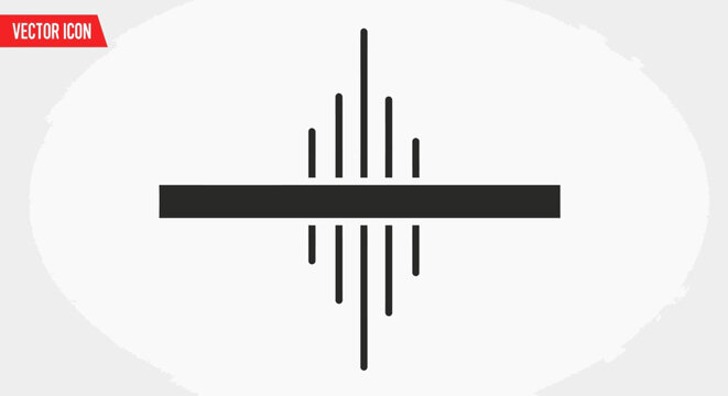 Audio equalizer sound waves icon. Vector illustration of a music frequency spectrum, sound bars, volume level indicator graphic.