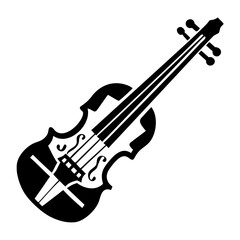 Fototapeta premium electric violin icon silhouette illustration for music and performance design