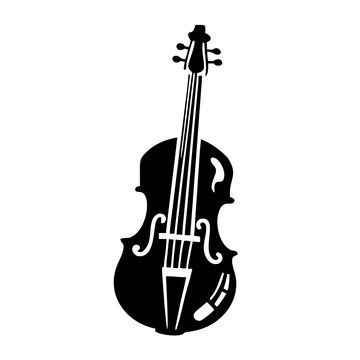 electric cello modern string instrument icon illustration for electronic music performance and stage design