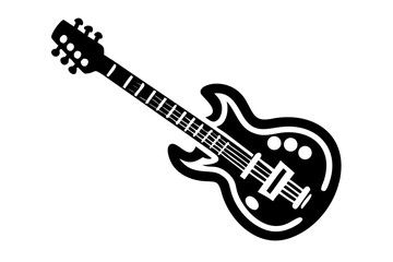 Fototapeta premium travel guitar compact acoustic instrument icon illustration for portable music and outdoor performance design