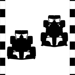 Fototapeta premium silhouette of a formula one car on a white background