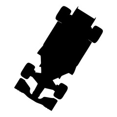 Fototapeta premium silhouette of a formula one car on a white background