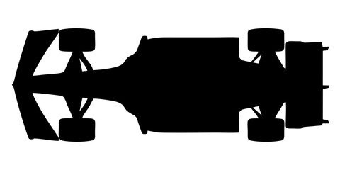 Fototapeta premium silhouette of a formula one car on a white background