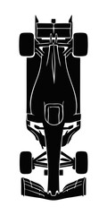 Fototapeta premium silhouette of a formula one car on a white background