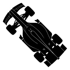 Fototapeta premium silhouette of a formula one car on a white background