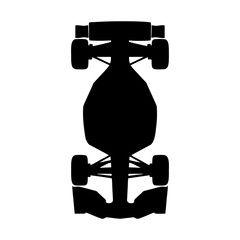 Fototapeta premium silhouette of a formula one car on a white background