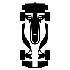 Fototapeta premium silhouette of a formula one car on a white background
