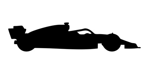 Fototapeta premium silhouette of a formula one car on a white background