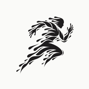 &ldquo;Running Silhouette with Dynamic Flame Trails&rdquo;