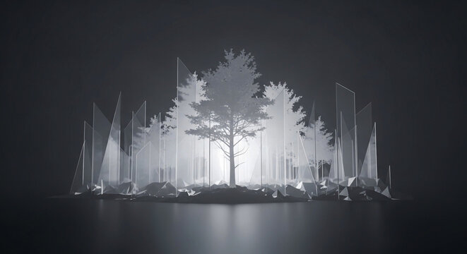 Synthetic Forest Silhouette &ndash; Artificial Ecosystem forest, artificial, synthetic, silhouette