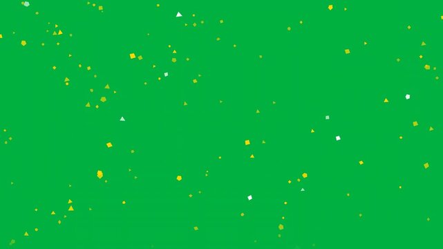 A vibrant green background speckled with scattered yellow and white dots creating a lively effect