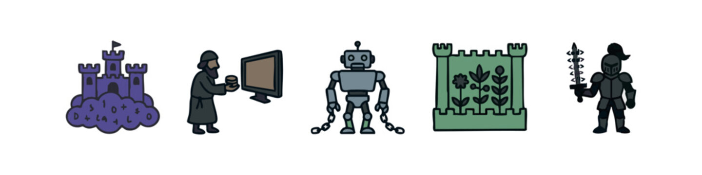 Creative Storytelling and Abstract Concept Flat Color Icon Collection