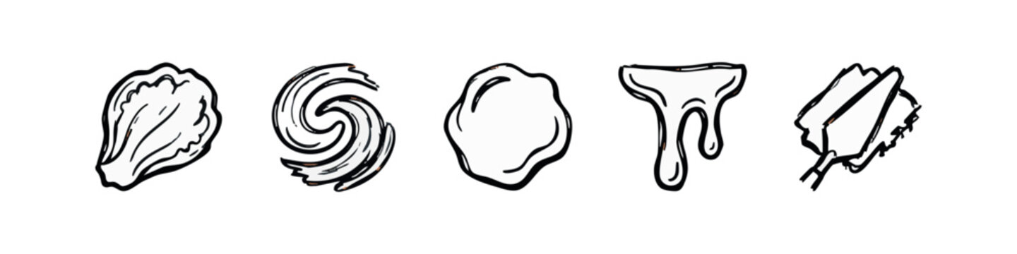 Abstract Organic Shapes and Fluid Stroke Sketches