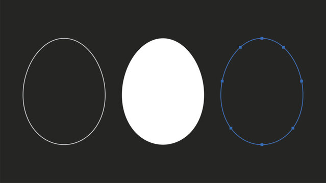 Symmetrical Egg Shape Vector Path with Guide