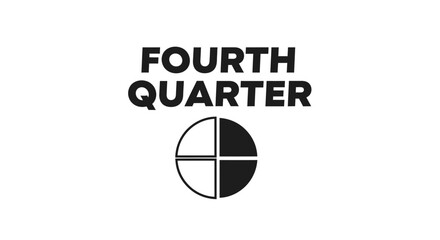 Fototapeta premium Fourth Quarter Icon Symbol with Circular Progress Bar Graphic.