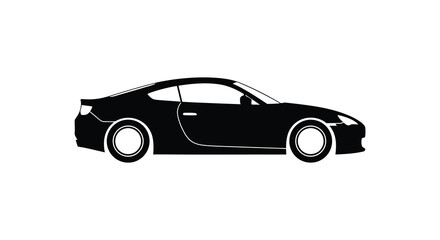 Obraz premium A strikingly simple side view of a modern sports car rendered in a stark black design silhouette high quality