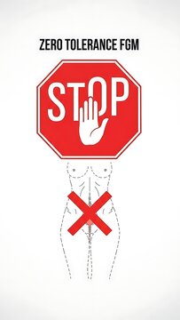 Zero tolerance against female genital mutilation concept illustration