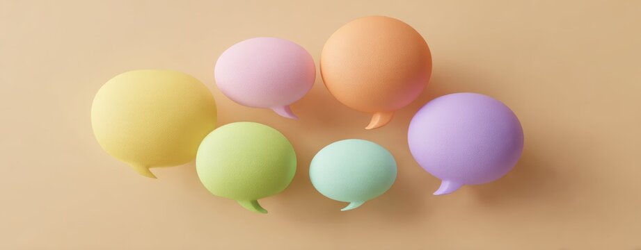 Cheerful speech bubbles evoke a lively, sunny mood for communication, design, and artistic messaging