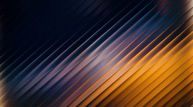 Abstract background with diagonal lines and a gradient transition from dark blue to warm orange