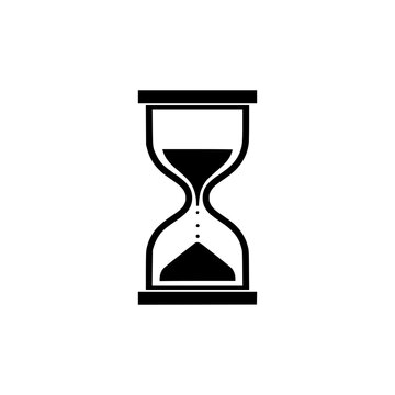 Vector illustration of hourglass on white background