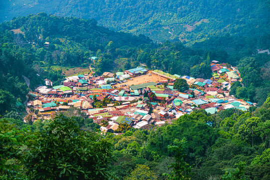 Chiang Mai Series : A peaceful Hmong Doi Pui village nestled in the lush green mountains of Northern Thailand.
