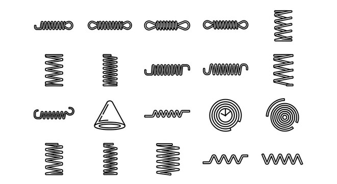 collection of different types of springs metal coils and spring mechanisms