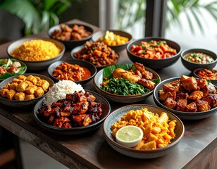 Fototapeta premium Professional Food Styling of Indonesian Cuisine with Elegant Composition
