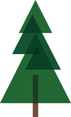 Obraz premium Minimalist of a layered green pine tree evergreen conifer