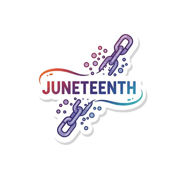 Juneteenth Vector Graphic of Broken Chains Symbolizing Freedom