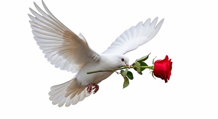 Fototapeta premium Whispers of a Crimson Bloom on Wings of White