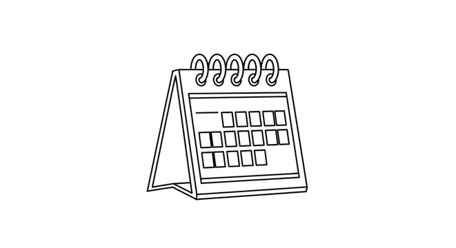 Hand Drawn Desktop Calendar Sketch Icon