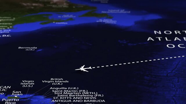 Flight From Andorra la Vella ANDORRA Belmopan BELIZE with flag pins
