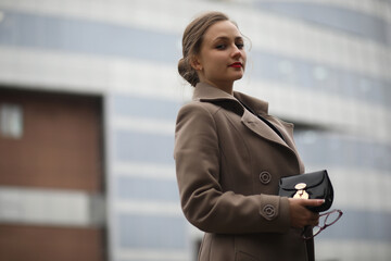 Fototapeta premium Cute businesswoman outdoor