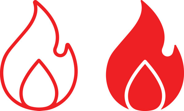 fire icon icon set Fire flame minimalist design, flat style, simple Flames, icons, symbols bonfire flat vector design vector illustration.