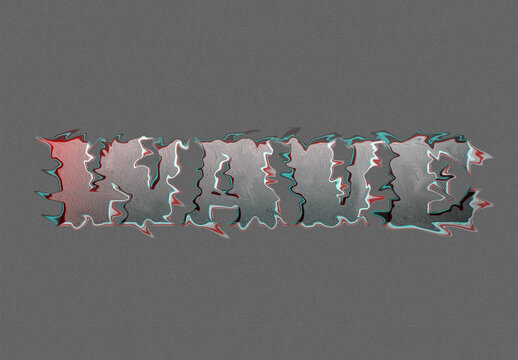 Abstract Wavy Text Effect With Liquid Distortion Style