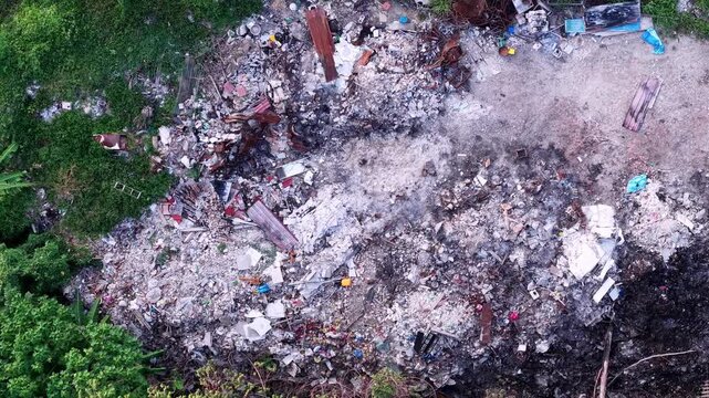 A massive landfill site filled with waste