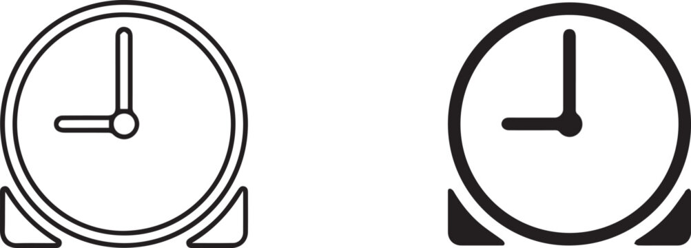 alarm clock icon, watch icon, , simple Stop watch minimalist design, Timer sign and symbol black and white, vector illustration