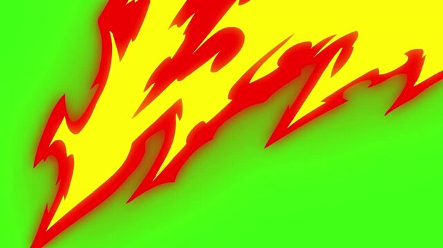 Vibrant abstract art with swirling red and green patterns on a bright yellow background