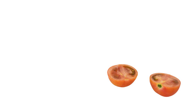 トマトのカット断面 マクロ 背景透過 食材素材