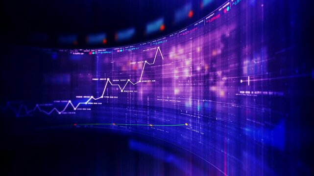 Futuristic global financial data visualization, world map and digital globe with candlestick chart, stock trading analytics, forex market dashboard, fintech infographic, big data interface