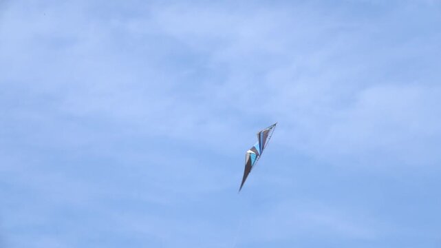 Kite Flying in Blue Sky, Outdoor Leisure Activity, Summer Fun, Freedom and Childhood Joy Concept